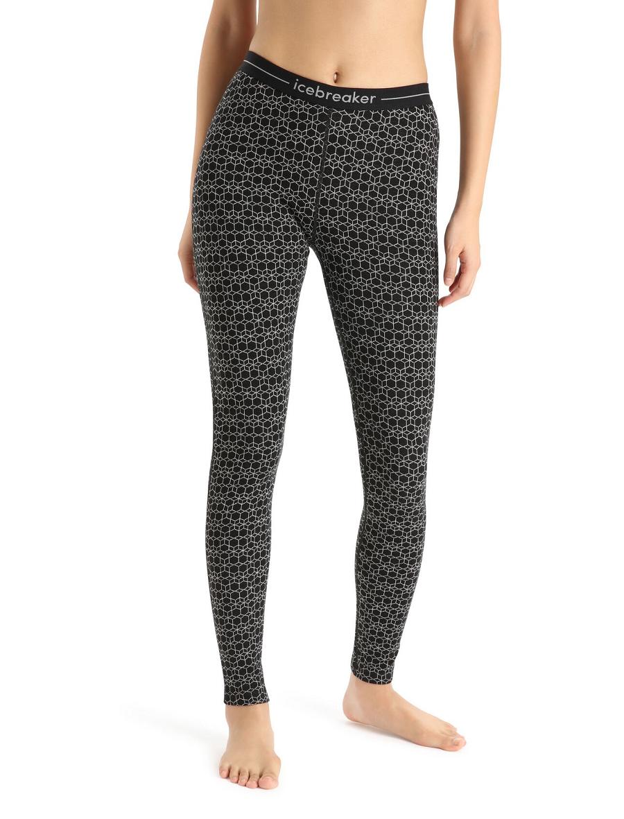 Une pièce Icebreaker Merino 250 Vertex Leggings Alpine Geo Femme Noir Blanche | FR 1792XYUF